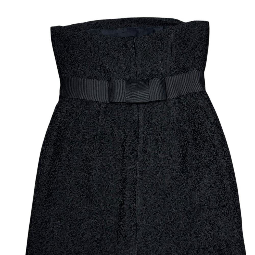 Ann Taylor Petites Black Strapless Wool Blend Jacquard Dress Size 10P - Picture 9 of 14